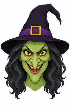 Vector illustration of witch face