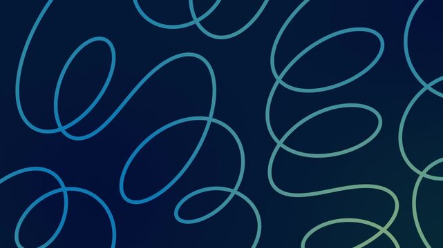 Blue squiggle lines abstract gradient animation, liquid color blend background pattern