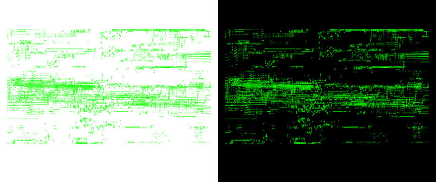 Digital glitch texture with green distorted data, abstract cyber signal noise background, futuristic matrix coding error overlay for tech design
