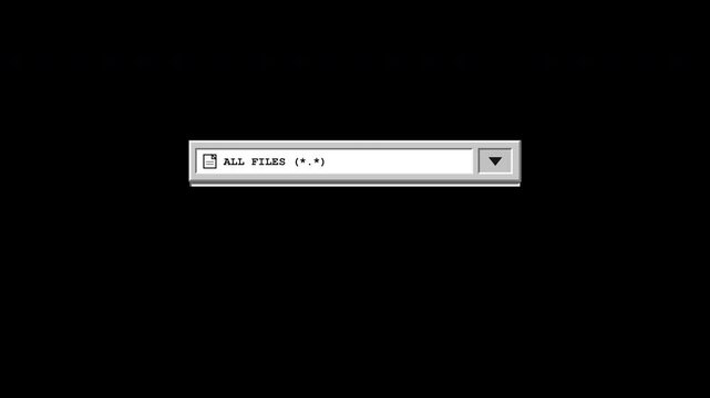Classic File Type Selector Dropdown Alpha Channel 4K Animation