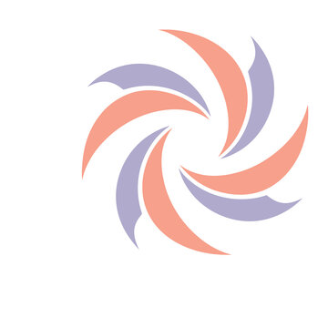 Abstract swirl logo with peach and lavender colors