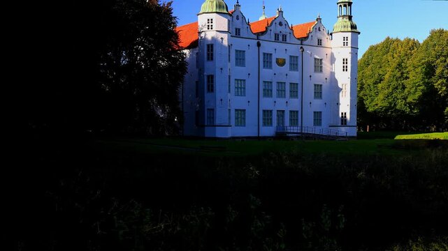 castle ahrensburg near hamburg germany 4k video with a pan