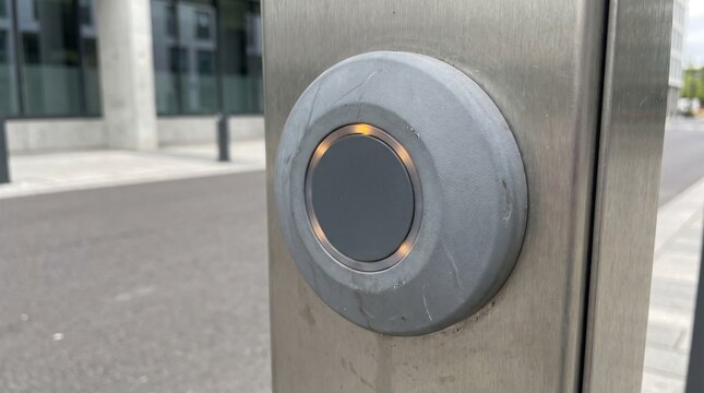 RFID Card Reader, Contactless Payment Terminal, NFC Access Control Device on Stainless Steel Charging Station Pedestal