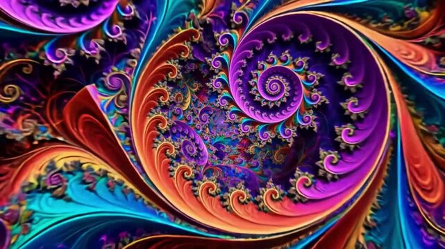 Fractal zoom infinite psychedelic colorful