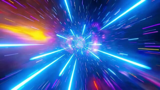Hyperspace warp speed star streaks loop