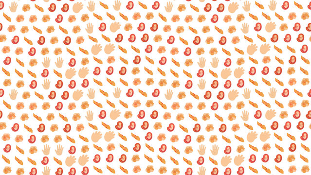 Seamless pattern of biological and abstract icons