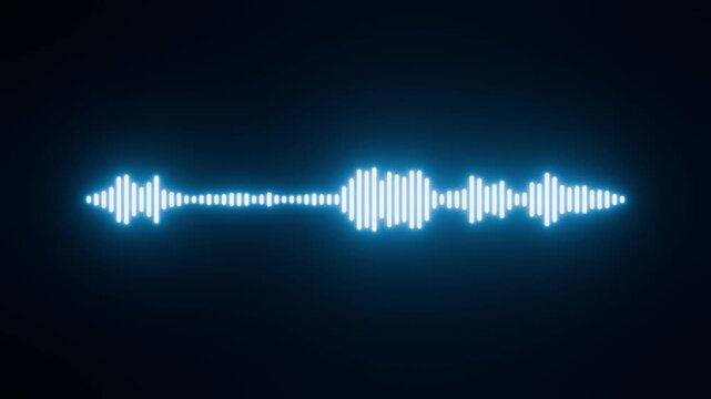 Neon audio waveform icon animation