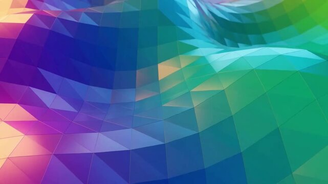 Triangle low poly mesh animated abstract