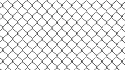 Diamond pattern chain link fence mesh, isolated on transparent background © roofi