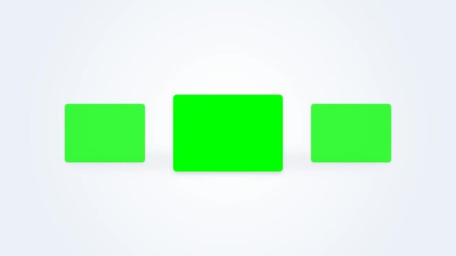 Minimalist Green Screen Box Swipe UI Carousel Motion Graphics Animation Loop