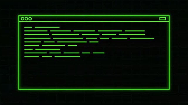 Coding terminal interface with glowing green text on black background