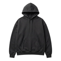 Black fleece pullover hoodie with front pocket © BTG