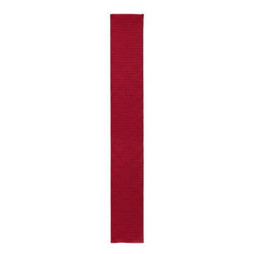 Straight red ribbed grosgrain ribbon strip isolated