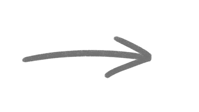 Hand Drawn Long Horizontal Arrow Clipart Isolated on Transparent Background