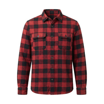Red and black checkered flannel long sleeve shirt