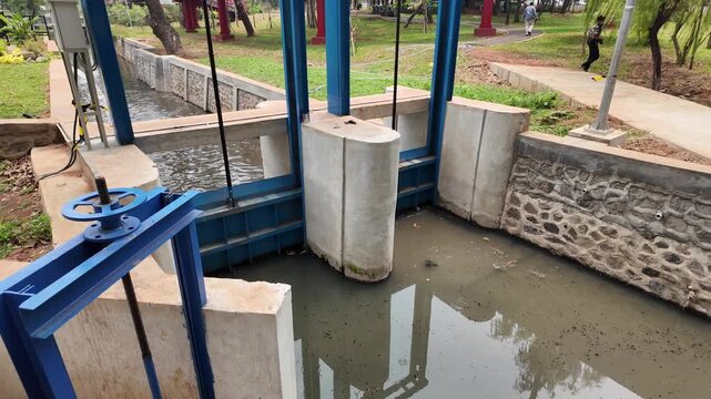 Taman Bendera Pusaka is a green open space used for recreational activities such as play for both children and adults, as well as jogging and features a wastewater management system for the river.