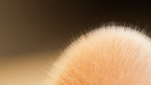 Close-up illustration of orange mold colony with fine hyphae