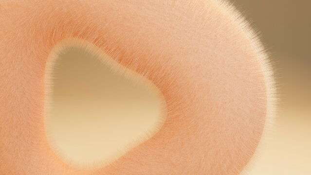 Abstract digital illustration of soft fuzzy orange shape with smooth