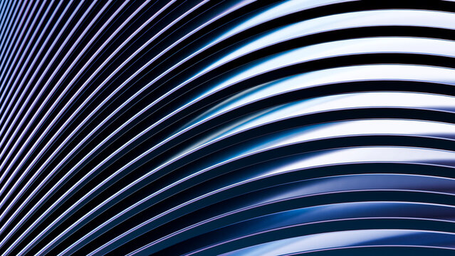 Abstract digital illustration of smooth blue curved lines with wave