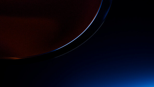 Coffee cup filled with dark liquid with blue lighting