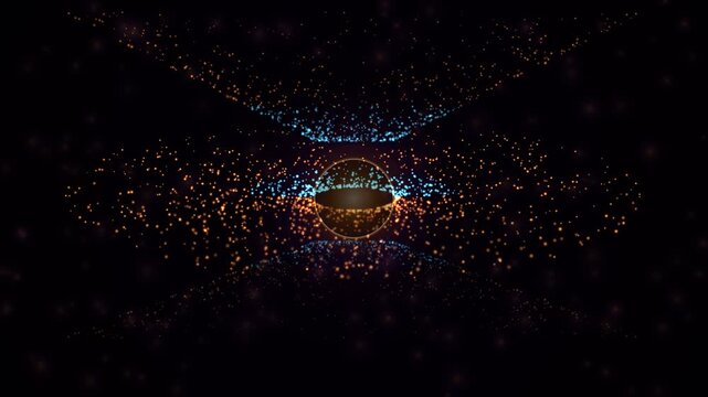 Black Hole Gargantua Singularity 4K Loop, Gravitational Lensing Accretion Disk Space Animation, Relativistic Einstein Ring Quantum Astrophysics Motion Graphics.