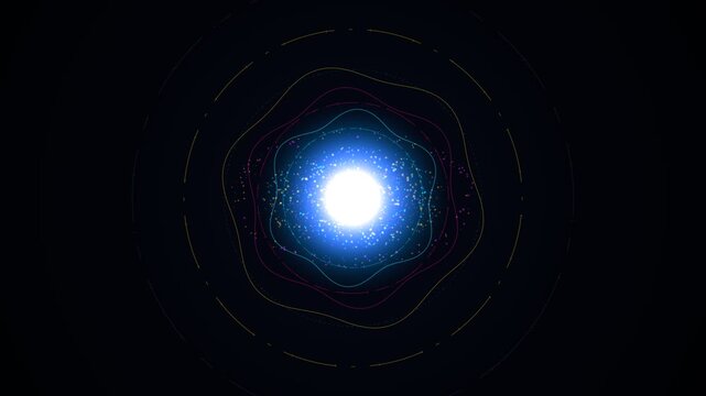 Quantum Core Neural Network Energy Vortex 4K Loop, Futuristic Sci-Fi Technology Background, Cybernetic Artificial Intelligence Data Singularity Animation.