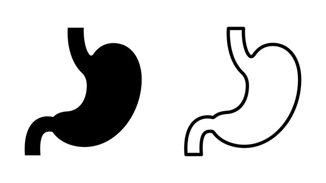 flat vector illustration line art icon bundle set design human stomach internal organ anatomy biology medical health care clinic hospital medicine digestion system