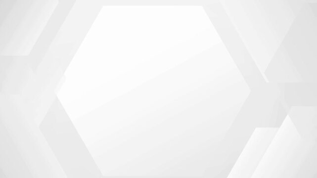 Abstract white background with geometric hexagonal shapes and soft shadows for modern design.