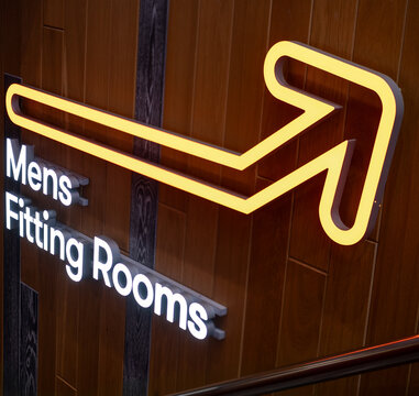 Mens Fitting Room Sign