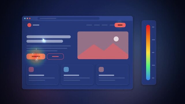 Click heatmap hotspots over web page on dark navy seamless loop