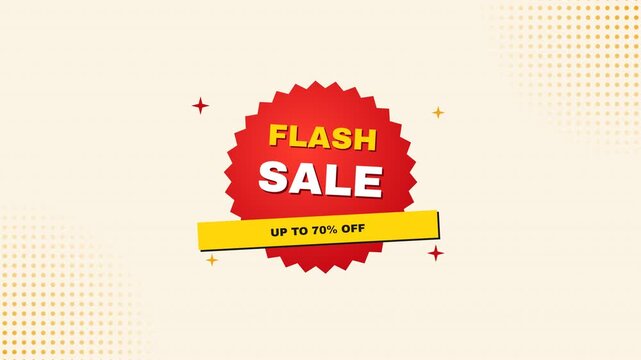 Red flash sale labels appearing on cream background
