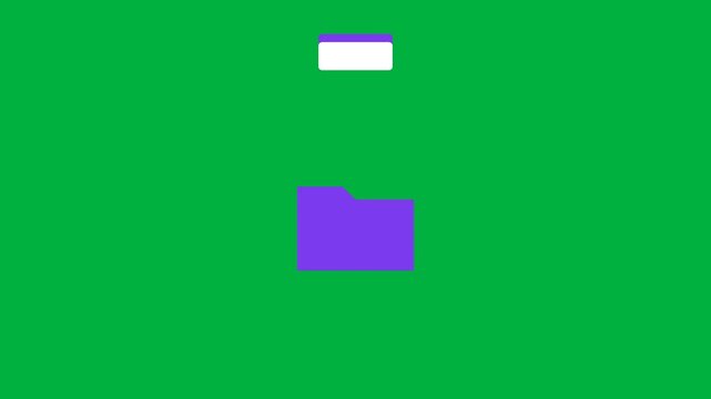Folder Open Icon Animation Overlay Green Screen 4K