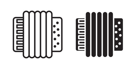 Obraz premium Accordion icon flat outline in black