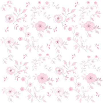 soft watercolor blush pink floral seamless pattern for baby fabric