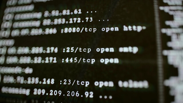 Open service ports listed in terminal