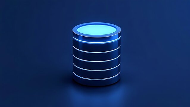 Database server stack icon for data storage with database