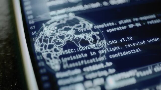 Covert payload notice emerges beneath rotating globe