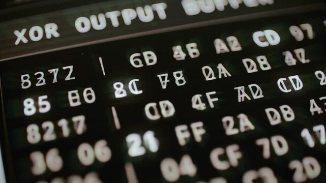 XOR output buffer refreshes hexadecimal data blocks