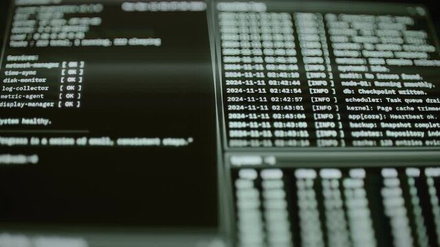 System health console reports seven services operating normally