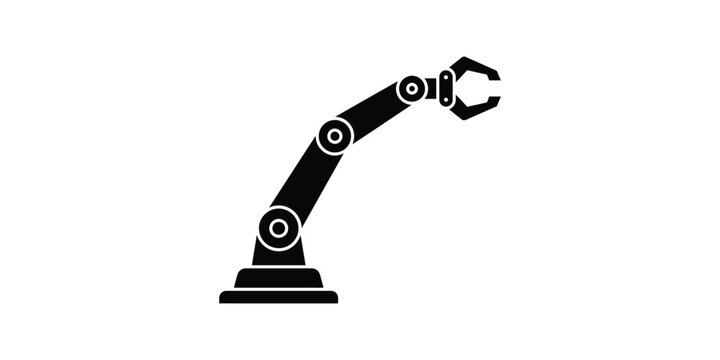 Industrial robotic arm icon for manufacturing and automation.