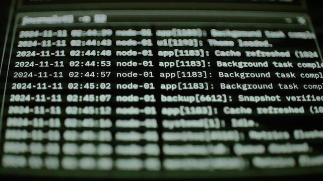 Journal log follows application cache and backup events