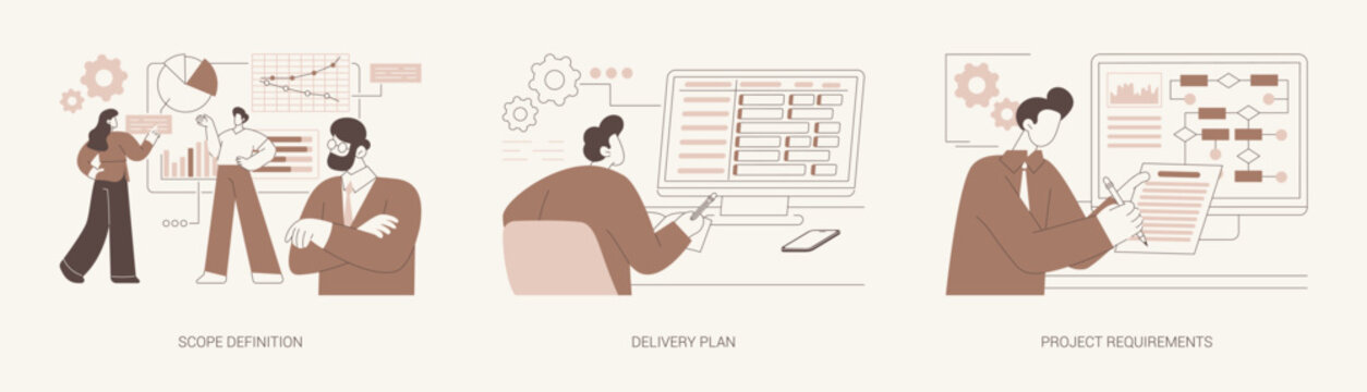 Business analysis in software development isolated cartoon vector illustrations se