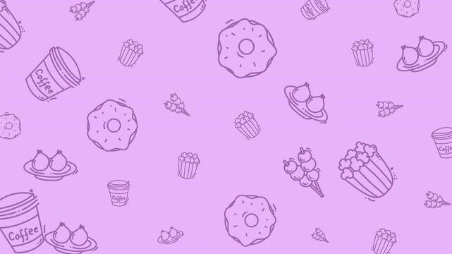 Movie theater snack animation pattern video