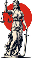 Fototapeta premium Lady Justice — Blindfolded Goddess of Law