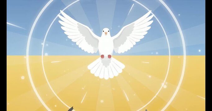 Peace Dove Breaking Free from Chains Concept Illustration
