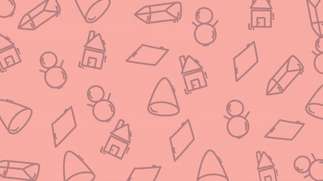 Whimsical math shapes pattern video animation motion