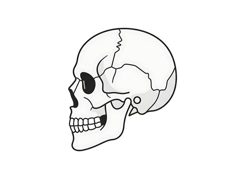 Human skull side profile illustration