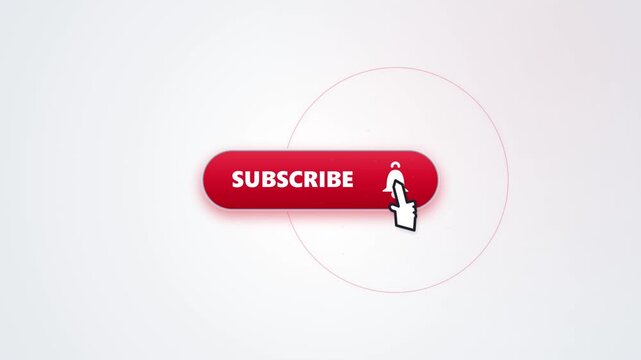 Red subscribe button and notification bell light theme loop