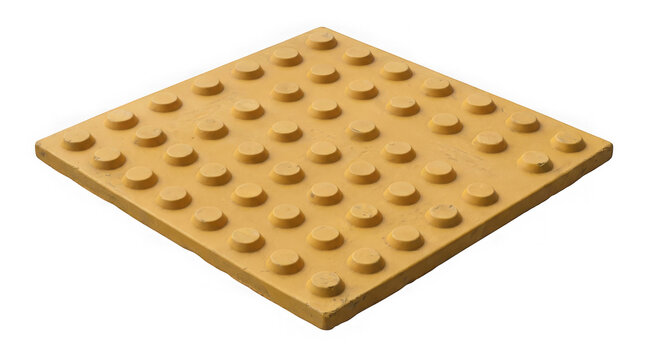 Detailed view of a tan lego baseplate with numerous studs perfect for building and creative play isolated on transparent background