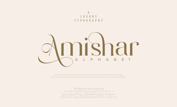 Elegant Font Uppercase Lowercase and Number. Classic Lettering Minimal Fashion Designs. Typography modern serif fonts regular decorative vintage concept. vector illustration
